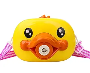 Toyshine Duck Face Bubble Camera Toys for Kids, Toddler with Music and Lights, Yellow