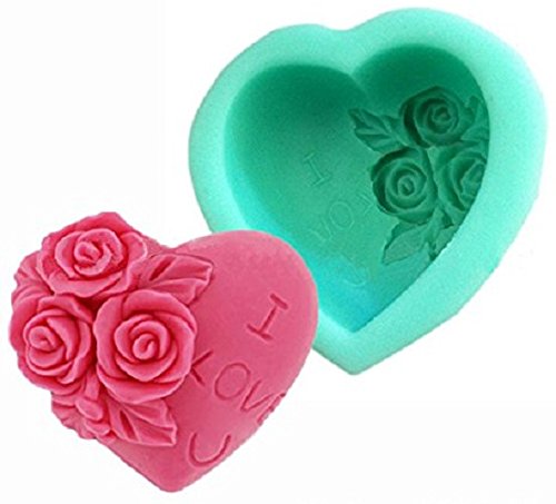 Silikonform FüR Handwerk Die Besetzung Eines Herzens Von Rosen Darstellt Mit Den Worten GeschmüCkt I Love U (Ich Liebe Dich). Geeignet FüR Reproduktionen Von Objekten In Seife, Gips, Harz, Eis, Keramik, Ton, Wachs Und Andere Materialien, Die FüR FüR Diy Diy.Stampi Formen Und Formen, Die In GießEn Objekte FüR Die Hochzeit Neuer BegüNstigt - Thema: Herzen Rosa Herzen, Liebe, Ich Liebe Dich