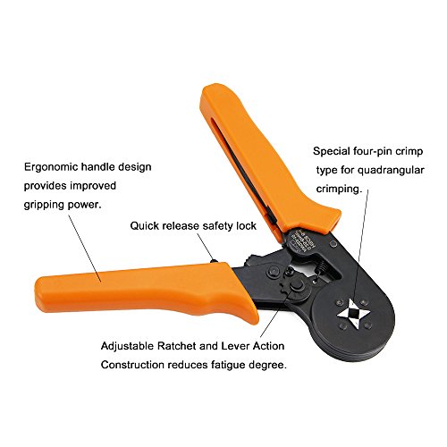 Zilong 800 Stecker Crimpzange Set, Crimper Zange mit 0.25-6.0mm Crimp Tool Adernendhülsen, Crimpwerkzeug set für isolierte, unisolierte Drahtseil-Ratschenkabelschuhe Kabelschuhe - 2