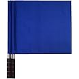 Stormflag 2pcs Sports Referee Flags with Pole Foam Handle Football Hand Flags Rugby Linesman Flags Referees Assistant Equipments Small Signal Flag Stainless Steel for Sports Competition(Blue)
