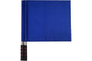 Stormflag 2pcs Sport Schiedsrichter Flaggen mit Metall Pole Foam Griff Fußball Hand Flaggen Rugby Linesman Flaggen Schiedsrichter Assistant Equipments kleine Signalflagge für Sportwettbewerb(blau)
