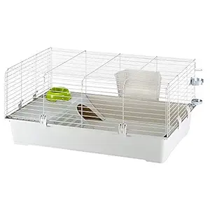 Ferplast Rabbit 100 Rabbit Habitat Cage, Safety Closing System, Accessories Included