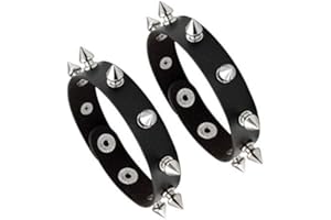 Manfnee Bracelet Choker Punk Gothique Manchette Ras de Cou Rivet Clou Spike Homme Femme Réglable