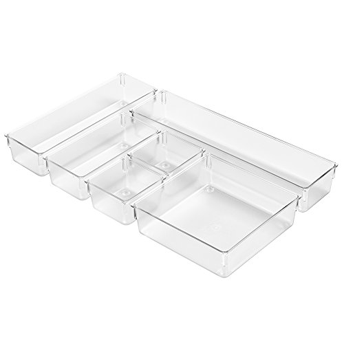InterDesign 00174EU 6-teiliges Schubladen-Organizer Set, durchsichtig