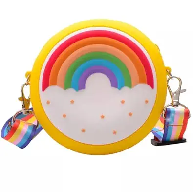 Livsmart Fashionable Cute Cartoon New Round Silicon Donut Shape Small Bags Women Handbags Crossbody Sling Kids Silicone Bag Little Girls Crossbody Mini Purses Bags And Handbags- Muloticolor Pack of 1