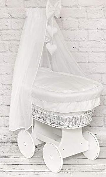 round moses basket with drapes