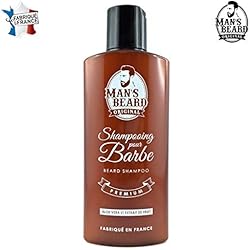 Man's Beard - Fabrication Française - Shampooing De Barbe Premium A L'Aloe Vera Et Extrait De Fruit - Adoucit Et Protège - Contenance : 150 ml