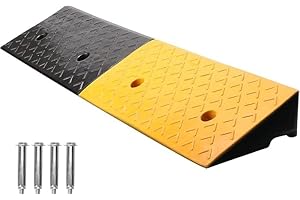 bimiti 1 Pack 4" Rise Rubber Kerb Ramp, 100x25x10cm Heavy Duty Threshold Ramps Large Load Capacity Non-Slip Ramp for Doorway Sidewalk Car Bike Motorcycle Scooter Wheelchair