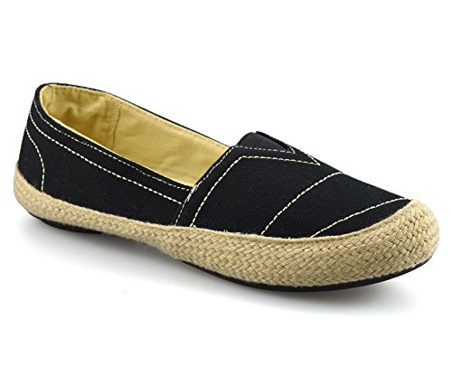 ladies black canvas pumps