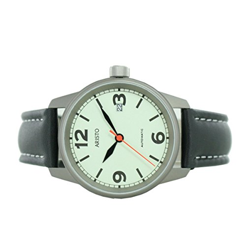 Aristo 5H69TI Titanium Case Automatic Watch with Glow Dial
