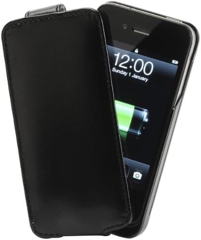 PowerCase Classic Flip Case with Integrated 1450mAh Rechargeable Battery for iPhone 4/4S - Black