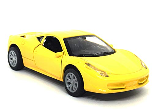 Jack Royal Model Diecast 1:32 Scale Ferrari Style Pull Back Metal Car (Color May Vary as per Availability) (Yellow)