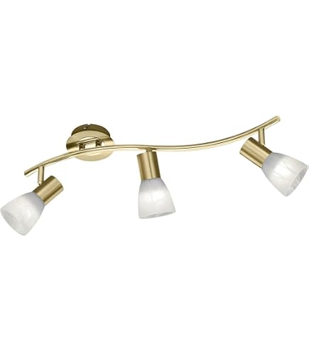 Searchlight Samson Deckenstrahler Fürs Bad – 4x GU10, Antik Messing, IP44 Spritzwassergeschützt