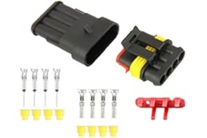 LE PALAIS DU BRICBRAC Kit Connecteur électrique 12V étanche - Auto Moto Bateau (4 Voies)