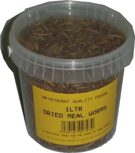 Frasco de 1 litro de gusanos de la harina secos, para aves silvestres