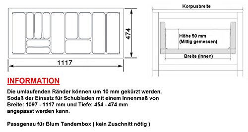 Orga Box Besteckeinsatz 1117 X 474 Mm Fr Blum Tandembox Modernbox Orga Box Besteckeinsatz 1117 X 474 Mm Fr Blum Tandembox Modernbox