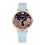 Uhren Damen Armbanduhr Frauen Blumen schnitzen Armbanduhr Quarz Analoge Uhr Mode Uhrenarmband Watch Sportuhr Uhren Retro Armbanduhr,YpingLonk