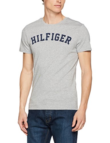 Tommy Hilfiger SS Tee Logo, T-shirt Homme, Gris (Grey Heather 004), Medium