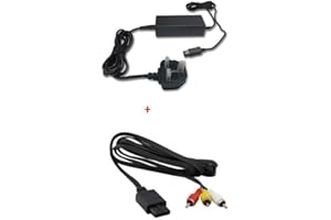 WICAREYO Power Supply Power Adapter with AV Audio Video Cable Compatible for NGC, UK Plug