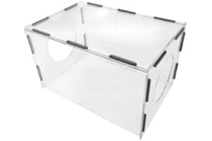 HEIBTENY Scatola per polvere in acrilico a due fori, essenziale per lucidare e prevenire la polvere (200 x 180 x 300 mm)