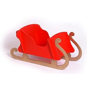 Petite luge en bois de présentation.