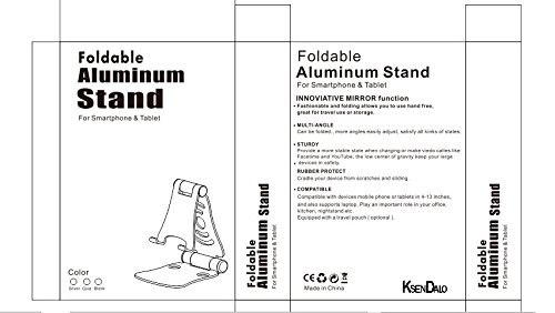 Tragbare Universelle Ständer Halterung für Handy, Laptop, iPad & Tablet, ksendalo faltbar, verstellbare Aluminium Halterung für iPhone, iPad, Samsung, Tablet PC und alle Smartphone/Laptop Geräte - 7