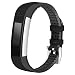 Produktbild Altsommer 6Farben Armband für Fitbit Alta HR/Fitbit Alta TPU Leder mit viele Luftlöchern Atmungsaktiv Sportarmband Edelstahlschließe Schnellverschluss für Herren Damen 135-235mm (Schwarz)