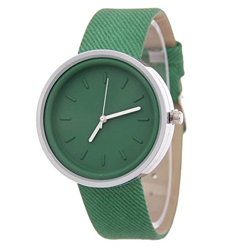 Mode Einfach Schüler Pu Lederband Gelee Linear Skala Quarz Armbanduhr Grün Mode Einfach Schüler Pu Lederband Gelee Linear Skala Quarz Armbanduhr Grün
