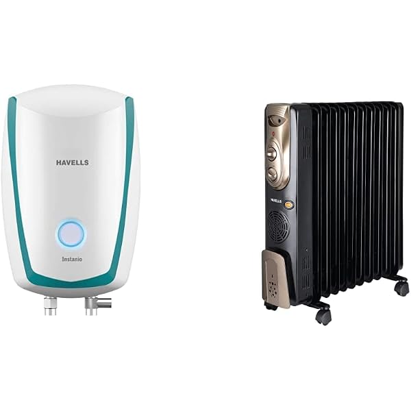 Buy Havells Instanio 3-Litre Instant Geyser (White/Blue) u0026 Havells OFR -  11Fin 2900-Watt PTC Fan Heater (Black) Online at Low Prices in India -  Amazon.in