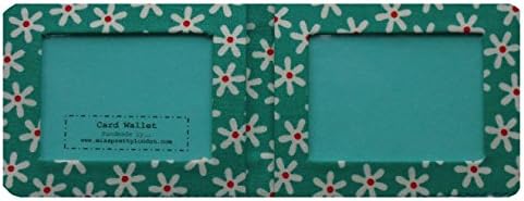 Duck Egg Blue Daisy Print Travel Card ID Wallet - Cotton Finish