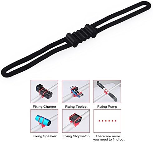Ubesta Universal Bike Bicycle Silicone Holding Strap for Bike Light / Flashlight / Cellphone + More - Black