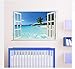 Produktbild Wand-Aufkleber, Coco Ocean Beach Art Deco-Raum 3D-Fälschungs-Fenster-Plakat, Geeignet für Wohnzimmer, Schlafzimmer-Dekoration