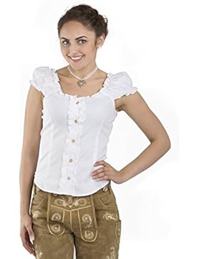 Trachtenbluse Carmen weiss - elegante Bluse - Trachten Carmenbluse