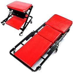 Malayas pliante rampantes du véhicule 2-en-1 et du conseil sur chenilles tabouret siège garage avec six roues orientable (36 pouces)