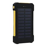 Koly 30000mAh banco de energía solar portátil dual del cargador de batería del USB para el teléfono celular Amarillo