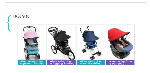 [Manito] New Twin Sunshade / Sonnenschutz für Twin Kinderwagen, Sportkinderwagen und Autositz, Weitsonnenschutz, UV-Cut, Universal und einfache Installation - 8