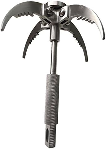 Baisde Grappling Hook Stainless Foldable 4 Climbing Claw Outdoor Sporting Carabiner Survival Tool for Mountaineering Wild Escape Climbing Tree