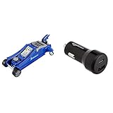 MICHELIN 92416 Cric Hydraulique Rouleur + AmazonBasics Chargeur pour Voiture USB-C (15 W) et USB-A (12 W)