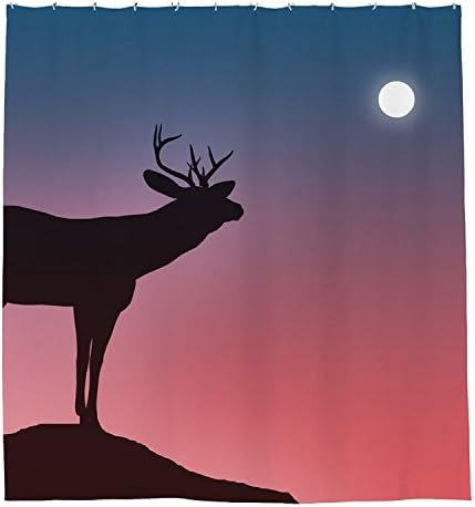 Bhdangfds Elk and Fallow Deer Shower Curtain Polyester Fabric Bathroom Shower Curtain Set with Hooks 72 By 72-inch,180cmx180cm