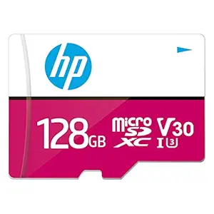 HP Micro SD Card 128GB with Adapter U3 V30 (Pink) (Write Speed 85MB/s & Read Speed 100 MB/s Records 4K UHD and Fill HD Video)