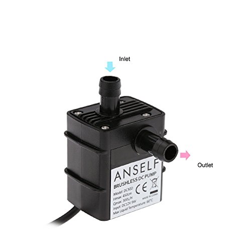 Anself Bürstenlose Wasserpumpe Teichpumpe für Brunnen Aquarium und Modellbau 300L / H Auftrieb 450cm DC12V 9W - 3