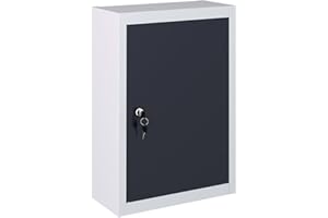 vidaXL Metal Tool Cabinet - Wall Mounted Industrial Grey/Black Organiser, 40x19x60 cm with Adjustable Shelf, Lockable