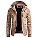 Produktbild Amphia - Trenchcoat für Herren mit Kapuze - Männer Frühling Winter einfarbig Jacke Reißverschluss Button Kapuze Tasche Mantel Top Bluse