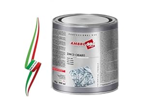 VERNICE ZINCANTE A FREDDO ZINCO CHIARO PROTETTIVO PER ESTERNI 900 ml - 1 Kg"AMBRO-SOL" ITALY
