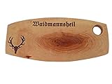 CEBEGO Waidmannsheil-Brotzeitzbrett Jägerfreunde,ca.38x17x2 cm, Vesprebrettchen Jägergeschenk,Geschenkidee Jagdfreunde hochwertig gefertigt Erlenholz geölt