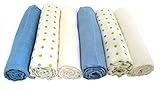 Muslinz Boys Mix Baby Muslin Squares (Pack of 6, Blue)