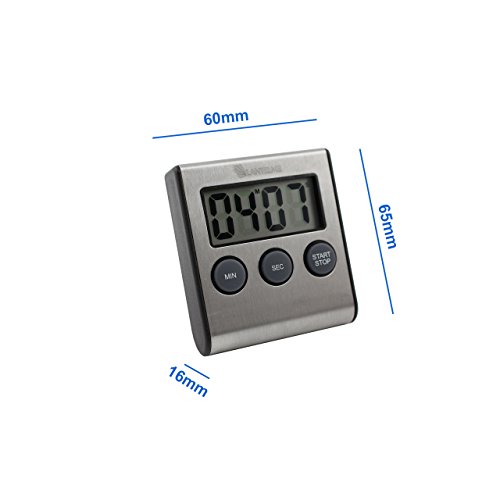 Set Edelstahl Tee Thermometer und Küchentimer . Teethermometer mit Temperaturbereich Angaben für Grüntee , Früchtetee und schwarz Tee . Küchen Timer Magnetisch , Alarm , up und down Funktion - 7