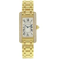 Cartier Tank Americaine WB7043JQ Diamonds 18K Yellow Gold Quartz Ladies Watch