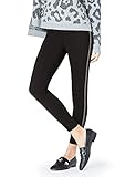 Ribete lateral en contraste find. Leggings con Detalle Lateral para Mujer, Negro (Schwarz), 44 (Talla del Fabricante: X-Large)