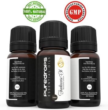 Pure Drops Frankincense Essential Oil (10ml)- 100% High- Quality - Wholly Therapeutic and Pharmaceutical Grade Oils - Used with Diffuser or Topically -